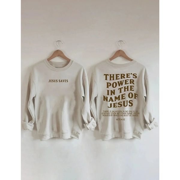 women's tshirt theres power in the name of jesus print cotton female cute long sleeves sweatshirt 230311, White
women's tshirt theres power in the name of jesus print cotton female cute long sleeves sweatshirt 230311, White