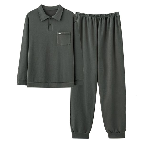 men's sleepwear men lapel pullover pajamas set cotton male long-sleeved autumn winter pyjama loose men home set solid sleepwear pants, Black;brown
men's sleepwear men lapel pullover pajamas set cotton male long-sleeved autumn winter pyjama loose men home set solid sleepwear pants, Black;brown