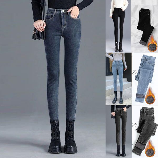 women's jeans women warm plush jeans lady high waist skinny pencil denim pants winter fleece mom student retro blue thicken trouser 230
women's jeans women warm plush jeans lady high waist skinny pencil denim pants winter fleece mom student retro blue thicken trouser 230