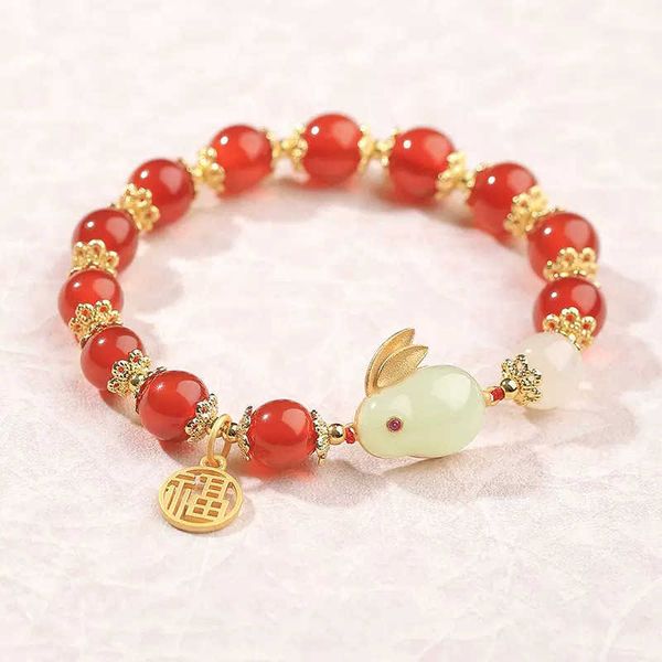 s jade female birth zodiac year red agate beads acacia beans blessed rabbit bracelet link a, Black
s jade female birth zodiac year red agate beads acacia beans blessed rabbit bracelet link a, Black