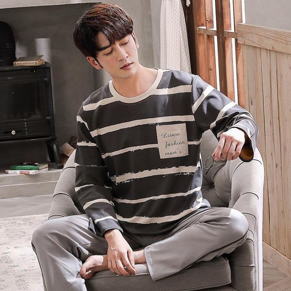 men's sleepwear striped pajamas suit sleep set cotton nightgown home wear men 2pcs shirt pants sleepwear lounge intimate lingerie night, Black;brown
men's sleepwear striped pajamas suit sleep set cotton nightgown home wear men 2pcs shirt pants sleepwear lounge intimate lingerie night, Black;brown