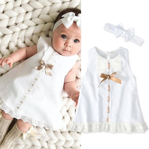 2020 baby summer clothing 0-24m infant newborn baby girl lace dress sleeveless bowknot rib solid white dresses headband
2020 baby summer clothing 0-24m infant newborn baby girl lace dress sleeveless bowknot rib solid white dresses headband