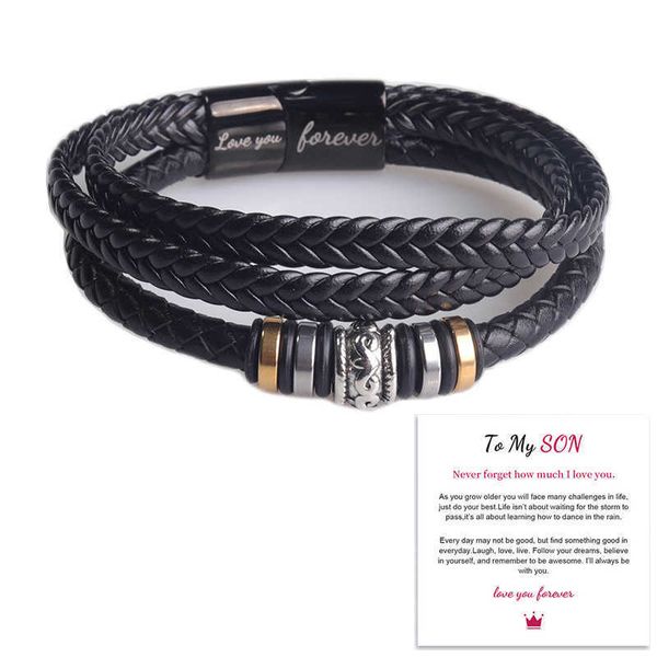 bracelets three-layer black rope magnetic buckle i love you engraved stainless steel leather bracelet link a
bracelets three-layer black rope magnetic buckle i love you engraved stainless steel leather bracelet link a