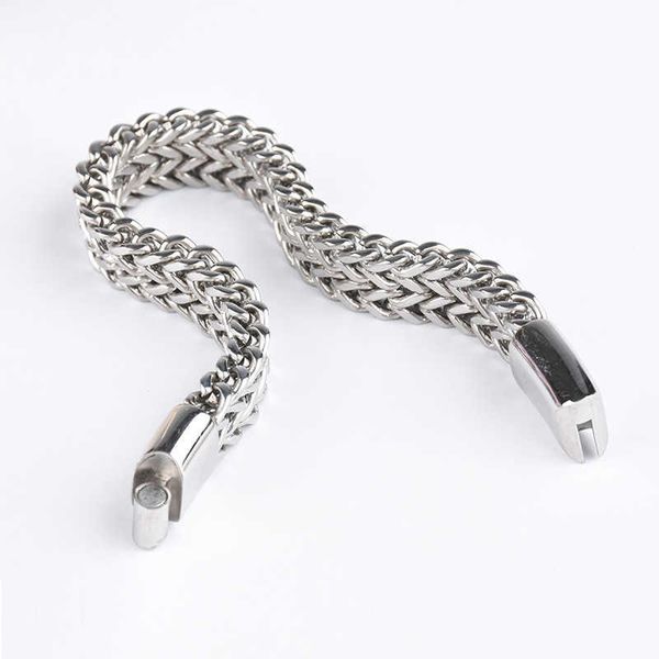 bracelets domineering men's titanium double row positive and negative chain woven stainless steel magnet buckle bracelet link a, Black
bracelets domineering men's titanium double row positive and negative chain woven stainless steel magnet buckle bracelet link a, Black
