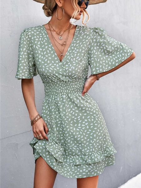 casual dresses v neck mini dress for women fashion floral slim short dresses female lotus leaf sleeve elegant dress summer vestido mujer g23, Black;gray
casual dresses v neck mini dress for women fashion floral slim short dresses female lotus leaf sleeve elegant dress summer vestido mujer g23, Black;gray