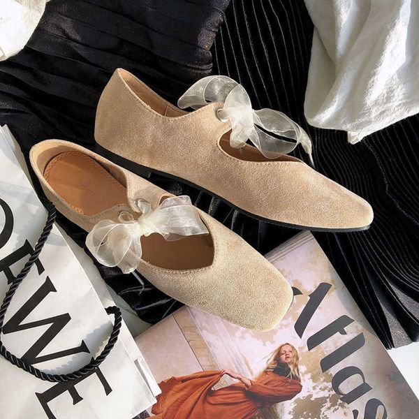 dress shoes elegant riband lace up moccasins femme sneakers shallow cozy flats bowknot flock loafers allmatch square toe ballet shoes women, Black