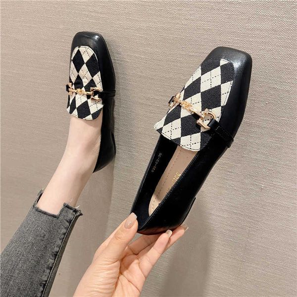 dress shoes 2023 ballet flats women square toe checked cloth loafers fashion spring autumn single shoes j230310, Black
dress shoes 2023 ballet flats women square toe checked cloth loafers fashion spring autumn single shoes j230310, Black