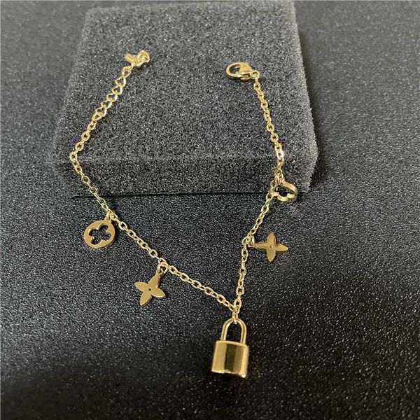 bracelets fashion style gold lock room round tip flower women's thin bracelet titanium steel bracelet, Black
bracelets fashion style gold lock room round tip flower women's thin bracelet titanium steel bracelet, Black