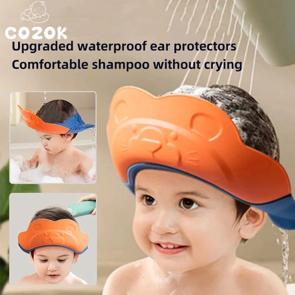 shower caps cozok baby shampoo block water children s bath waterproof ear protection hat care products 230311
shower caps cozok baby shampoo block water children s bath waterproof ear protection hat care products 230311