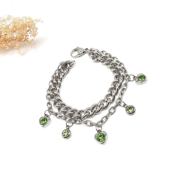bracelets stainless steel bracelet peach heart rhinestone side chain three color optional male and female bracelet link a, Black
bracelets stainless steel bracelet peach heart rhinestone side chain three color optional male and female bracelet link a, Black