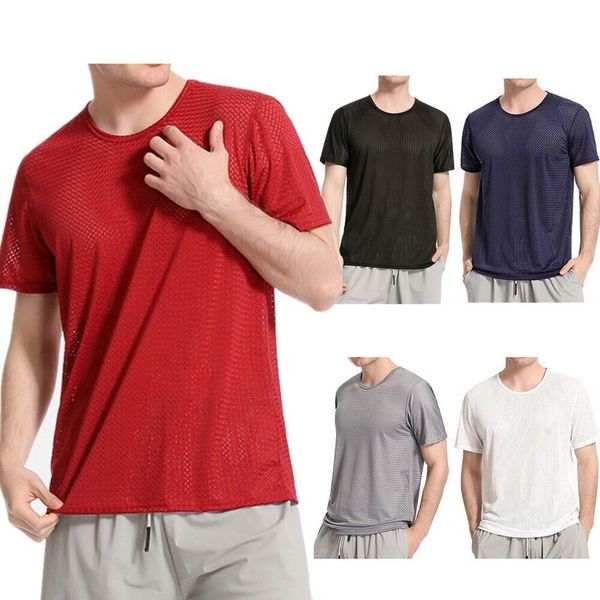 mens casual breathable mesh t-shirt cool dry stretchy fitness short sleeve, White;black
mens casual breathable mesh t-shirt cool dry stretchy fitness short sleeve, White;black