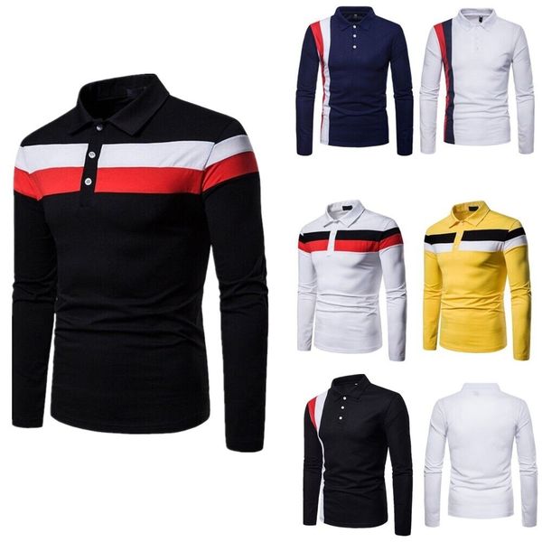 men casual long sleeve stripe contrast shirts slim fit lapel button t-shirt, White;black
men casual long sleeve stripe contrast shirts slim fit lapel button t-shirt, White;black