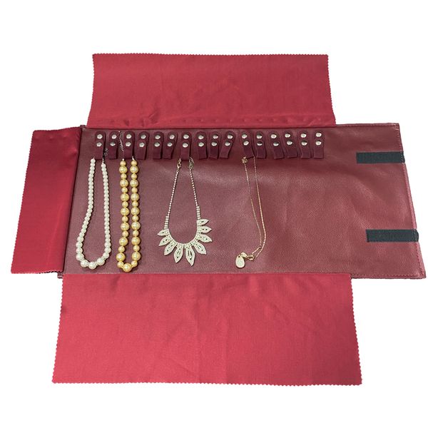 pu jewelry storage travel roll bag for 16pcs necklace wine red jewelry pouch chain organizer display pouch bracelet packaging roll bag, Pink;blue
pu jewelry storage travel roll bag for 16pcs necklace wine red jewelry pouch chain organizer display pouch bracelet packaging roll bag, Pink;blue