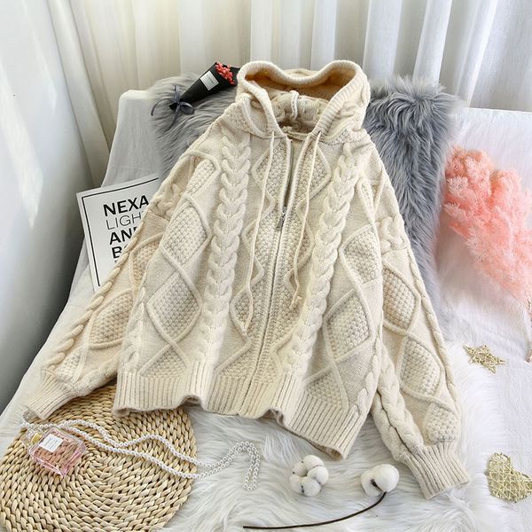 women's knits tee's vintage knitting sweater zipper hoodie cardigan long sleeve casual fashion simplicity baggy ladies outerwear, White
women's knits tee's vintage knitting sweater zipper hoodie cardigan long sleeve casual fashion simplicity baggy ladies outerwear, White
