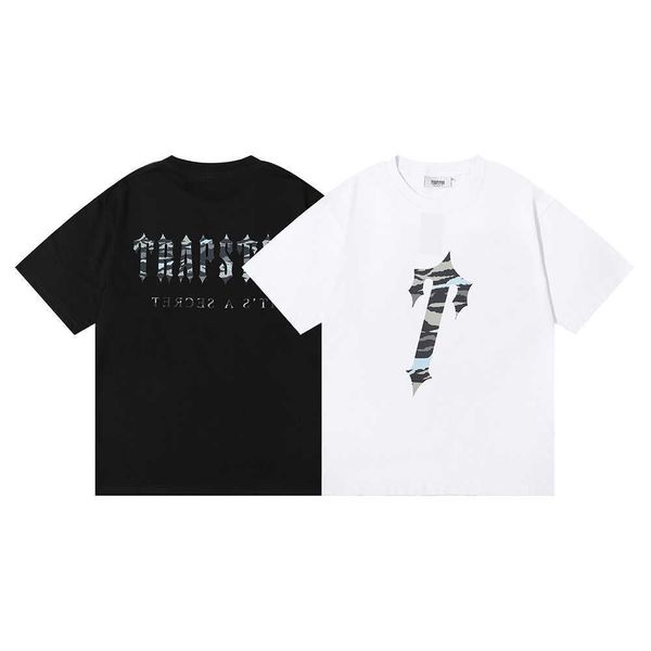 men's star short-sleeved fashion label trapstar design letter-printed men's and women's summer clothes, Black;white
men's star short-sleeved fashion label trapstar design letter-printed men's and women's summer clothes, Black;white