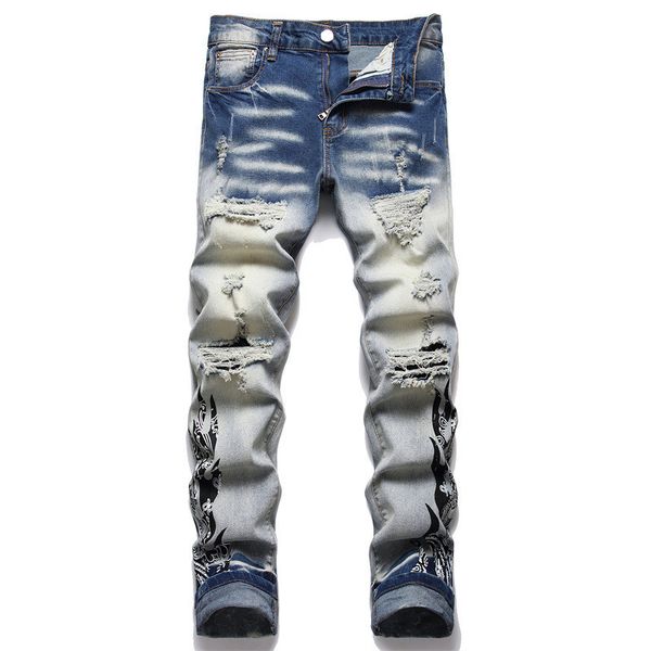 amirrs ripped jeans mens jeans pants mens jeans for men regular fit pencil pants embroidery zipper fly medium mid waist letter printed with, Blue
amirrs ripped jeans mens jeans pants mens jeans for men regular fit pencil pants embroidery zipper fly medium mid waist letter printed with, Blue