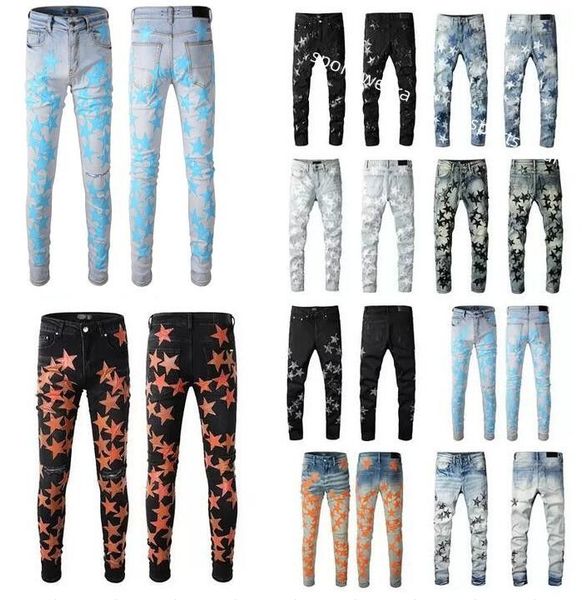 mens jeans for guys rip slim fit skinny man pants orange star patches wearing biker denim stretch cult stretch motorcycle trendy long, Blue
mens jeans for guys rip slim fit skinny man pants orange star patches wearing biker denim stretch cult stretch motorcycle trendy long, Blue