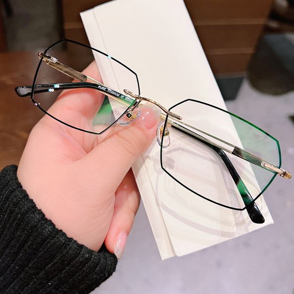 ultra light pure titanium frameless myopia glasses mens mesh upper with degrees to make big face thin-looked glasses rim glasses frame mens, Silver
ultra light pure titanium frameless myopia glasses mens mesh upper with degrees to make big face thin-looked glasses rim glasses frame mens, Silver