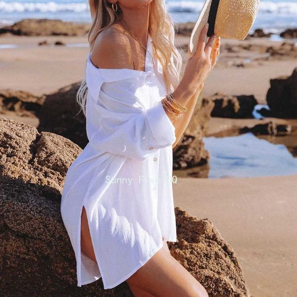 women's swimwear summer bikini beach blouse medium length shirt dress women swimsuit cover up boho wear solid white dresses buqu y23031, White;black
women's swimwear summer bikini beach blouse medium length shirt dress women swimsuit cover up boho wear solid white dresses buqu y23031, White;black