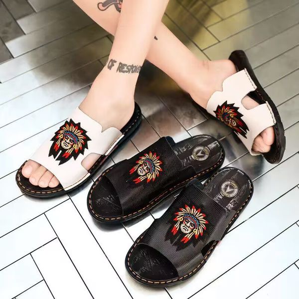 men's slippers summer leather fashion casual outdoor personality comfortable non-slip soft soled sandals, Black
men's slippers summer leather fashion casual outdoor personality comfortable non-slip soft soled sandals, Black