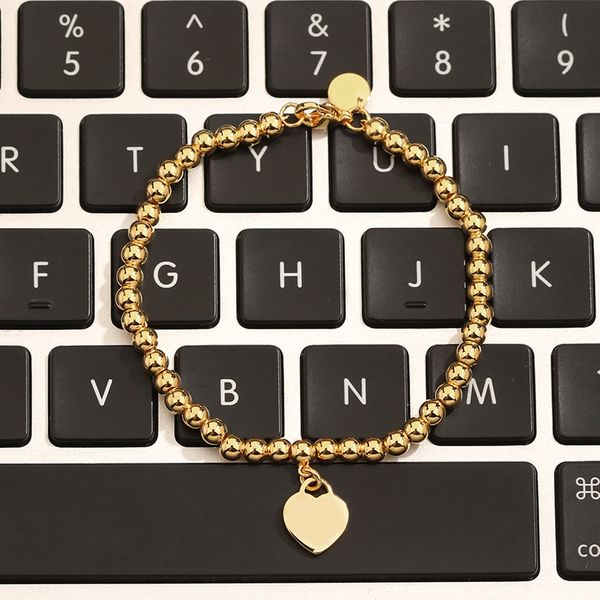 66scharm bracelets s sterling sier love bracelet bangle designer jewelry lovely blue pink red heart pendant tennis bracelets for women, Golden;silver