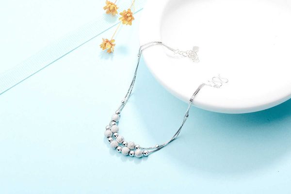 bracelets s925 sterling silver women's simple positioning beads bracelet link a, Black
bracelets s925 sterling silver women's simple positioning beads bracelet link a, Black