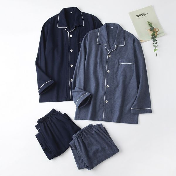 men's sleepwear cotton men's pajamas set autumn and winter solid color thickened brushed long-sleeved pajamas two-piece set man 23, Black;brown
men's sleepwear cotton men's pajamas set autumn and winter solid color thickened brushed long-sleeved pajamas two-piece set man 23, Black;brown