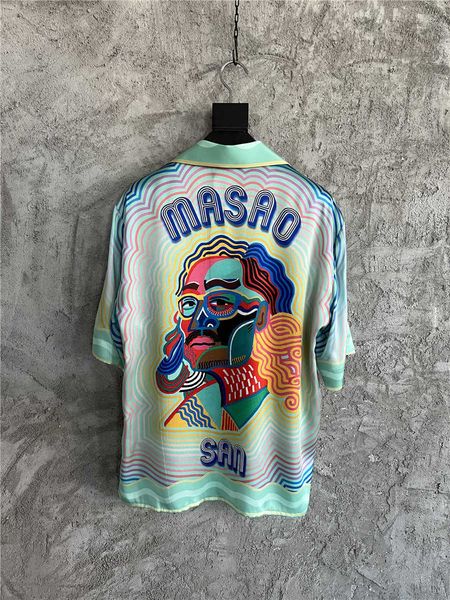 casablanca designer fashion classic men and women shirt leisure hawaiian beach short sleeve gradient stripe ghost face silk printed, White;black
casablanca designer fashion classic men and women shirt leisure hawaiian beach short sleeve gradient stripe ghost face silk printed, White;black