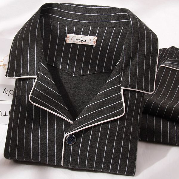 men's sleepwear winter 100% cotton pajamas for men 2pcs lounge sleepwear men blue plaid pijama hombre home clothes pure cotton pyjamas, Black;brown
men's sleepwear winter 100% cotton pajamas for men 2pcs lounge sleepwear men blue plaid pijama hombre home clothes pure cotton pyjamas, Black;brown