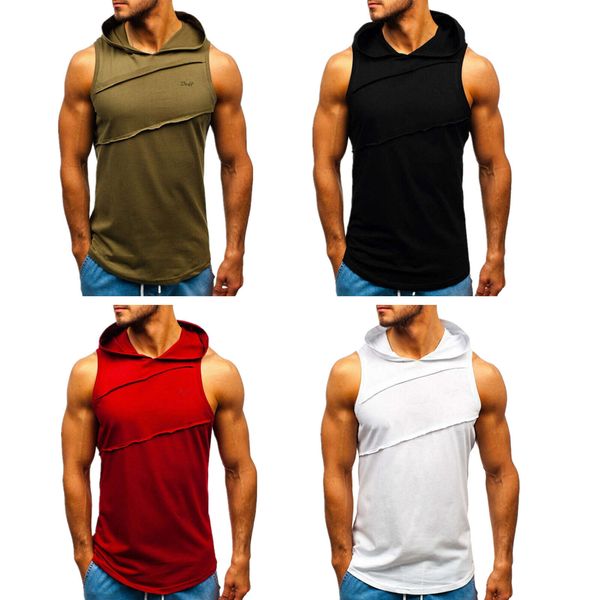 mens hooded tank gym fitness workout vest sleeveless hoodie sport t-shirt, White;black
mens hooded tank gym fitness workout vest sleeveless hoodie sport t-shirt, White;black