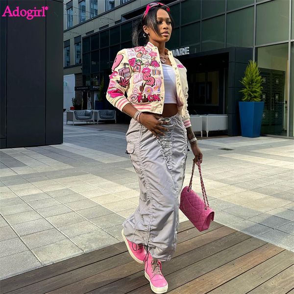 women's jackets adogirl 3d letter print woolen varsity 2023 spring women fashion single breasted long sleeve baseball coats streetwear, Black;brown
women's jackets adogirl 3d letter print woolen varsity 2023 spring women fashion single breasted long sleeve baseball coats streetwear, Black;brown