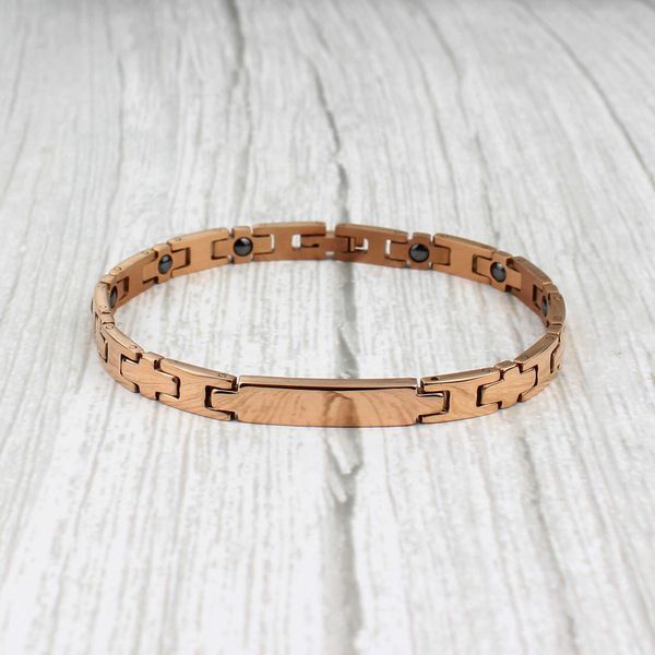 s rose gold women's titanium germanium magnet health bracelet acls501, Black
s rose gold women's titanium germanium magnet health bracelet acls501, Black