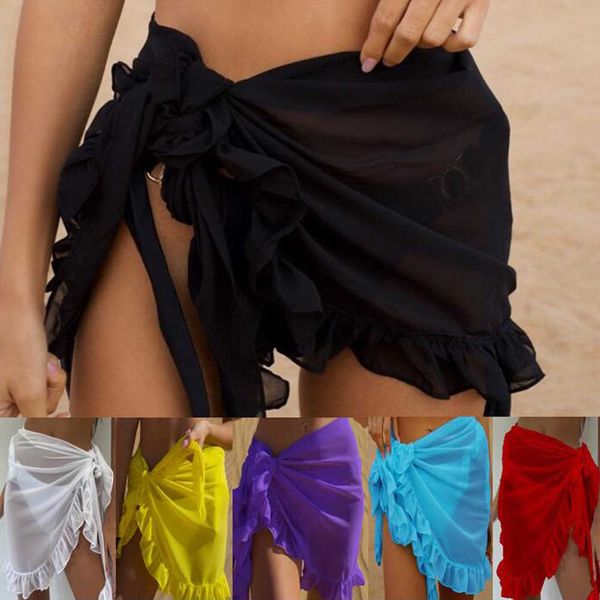 women's swimwear women beach chiffon swimwear pareo scarf sarong cover up wrap solid color bikinis cover-ups ruffle skirts y2303, White;black
women's swimwear women beach chiffon swimwear pareo scarf sarong cover up wrap solid color bikinis cover-ups ruffle skirts y2303, White;black