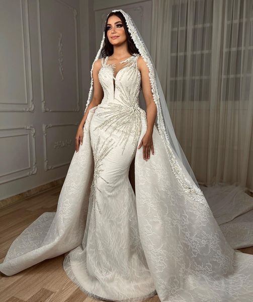 2023 arabic aso ebi mermaid lace wedding dress beaded sheer neck detachable train vintage bridal gowns dresses zj1134, White
2023 arabic aso ebi mermaid lace wedding dress beaded sheer neck detachable train vintage bridal gowns dresses zj1134, White
