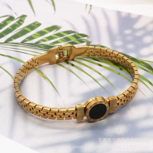 bracelets hollow figure roman black round cake stainless bracelet, simple 18k gold titanium steel women's bracelet
bracelets hollow figure roman black round cake stainless bracelet, simple 18k gold titanium steel women's bracelet