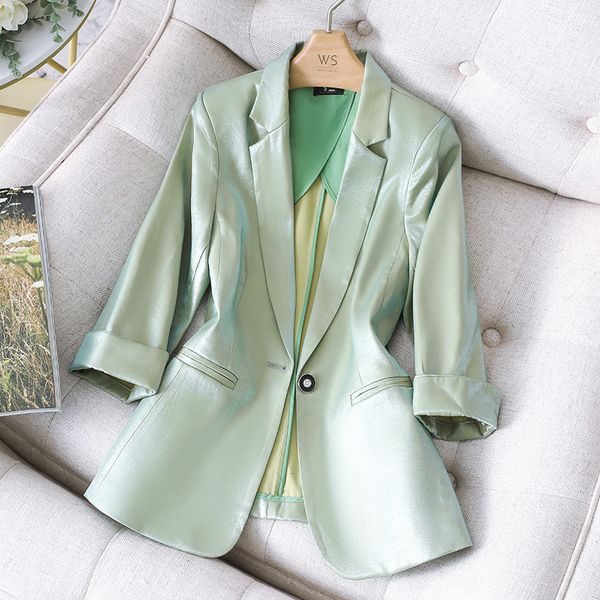 women's suits blazers women satin silk blazers autumn solid color notched collar single button blazer ladies ol elegant slim glossy sui, White;black
women's suits blazers women satin silk blazers autumn solid color notched collar single button blazer ladies ol elegant slim glossy sui, White;black