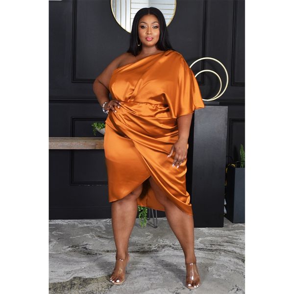 plus size dresses fashion ladies summer size ruched asymmetric one shoulder satin loose casual vestidos mujer robe 230311, Black
plus size dresses fashion ladies summer size ruched asymmetric one shoulder satin loose casual vestidos mujer robe 230311, Black