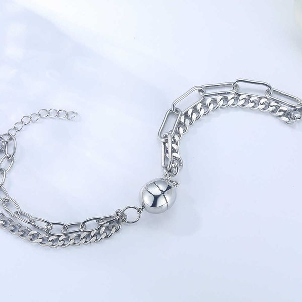 bracelets round magnets attract silver bracelets for valentine's day gifts, titanium steel lovers jewelry link a, Black
bracelets round magnets attract silver bracelets for valentine's day gifts, titanium steel lovers jewelry link a, Black