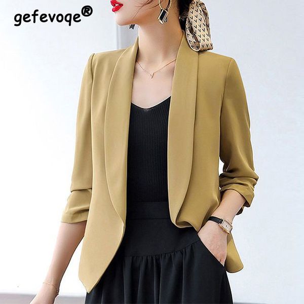 women's suits blazers korean fashion simple office lady business casual blazers for women spring elegant chic solid female suits outwea, White;black
women's suits blazers korean fashion simple office lady business casual blazers for women spring elegant chic solid female suits outwea, White;black
