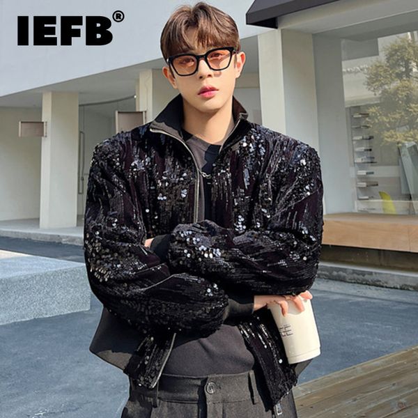 men's jackets iefb spring fashion sequin design short style casual men jacket 2023 stand collar zipper long sleeve male coat korean 9a7, Black;brown
men's jackets iefb spring fashion sequin design short style casual men jacket 2023 stand collar zipper long sleeve male coat korean 9a7, Black;brown