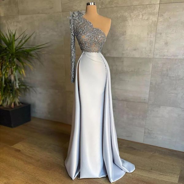 charming side split prom dresses sheath overskirt evening gowns lace one shoulder long sleeves floor length satin special occasion formal we, Black
charming side split prom dresses sheath overskirt evening gowns lace one shoulder long sleeves floor length satin special occasion formal we, Black
