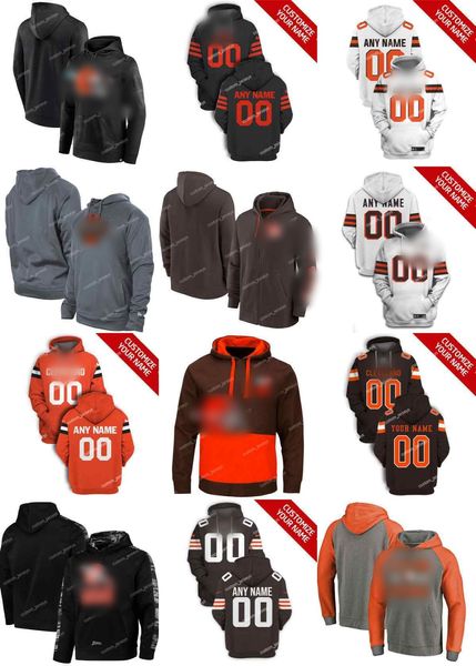 Image of Custom Cleveland&#039;&#039;Browns&#039;&#039;Hoodie Olive 2022 Salute to Service Therma Performance Pullover White Armygreen Football Player&#039;&#039;NFL&#039;&#039;Hoodie