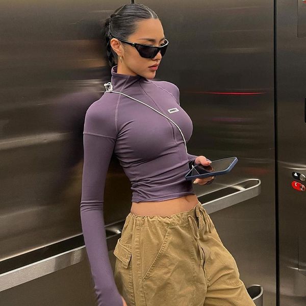women's tshirt women zip grunge y2k crop 2023 slim fit long sleeve t shirt streetwear base tees stand collar pullover female tshirts 2, White
women's tshirt women zip grunge y2k crop 2023 slim fit long sleeve t shirt streetwear base tees stand collar pullover female tshirts 2, White