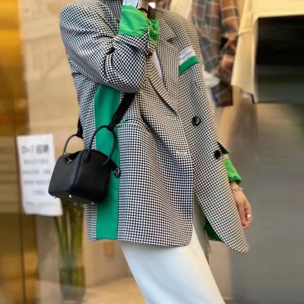 women's suits blazers spring autumn loose mid-length design sense color matching fried street plaid suit jacket women 230311, White;black
women's suits blazers spring autumn loose mid-length design sense color matching fried street plaid suit jacket women 230311, White;black