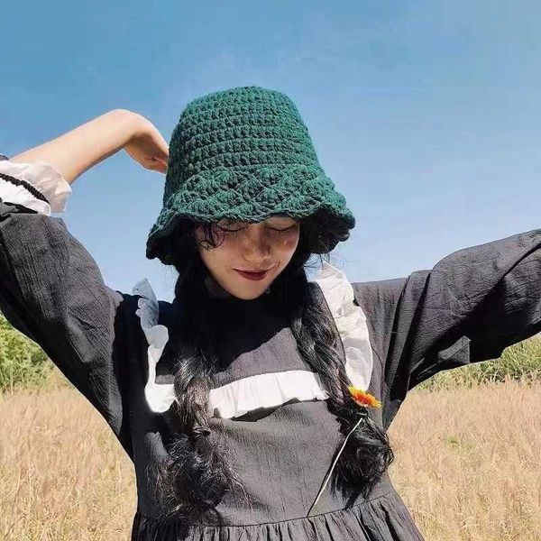 wide brim hats new bucket hats for women autumn and winter warm literature knitted fisherman hat korean fashionable le hollowed basin cap p2, Blue;gray
wide brim hats new bucket hats for women autumn and winter warm literature knitted fisherman hat korean fashionable le hollowed basin cap p2, Blue;gray