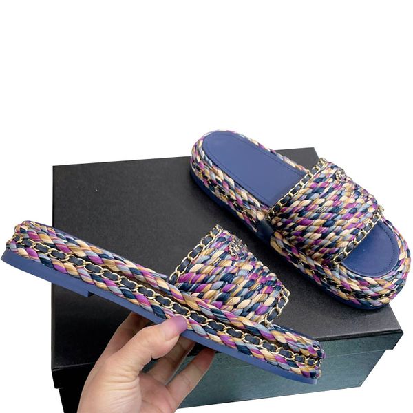 womens platform heels slipper braided raffia with chain sandals outdoor beach shoe designer leisure slide luxurys ladie flip flops loafers w, Black
womens platform heels slipper braided raffia with chain sandals outdoor beach shoe designer leisure slide luxurys ladie flip flops loafers w, Black