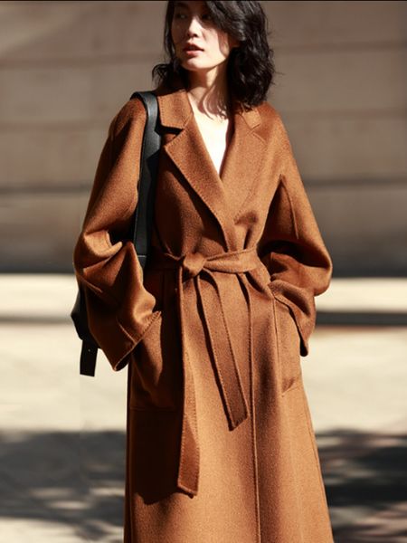 women's jackets highend water ripple reversible cashmere coat wide sleeve laceup overknee midlength wool 230310, Black;brown
women's jackets highend water ripple reversible cashmere coat wide sleeve laceup overknee midlength wool 230310, Black;brown