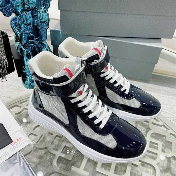 designer men america cup shoes high patent leather flat trainers black blue mesh lace-up nylon casual shoe outdoor sneakers with box size46s
designer men america cup shoes high patent leather flat trainers black blue mesh lace-up nylon casual shoe outdoor sneakers with box size46s