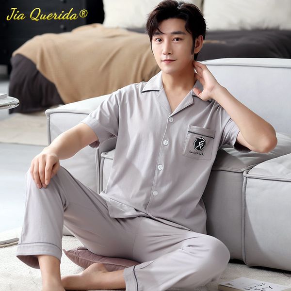men's sleepwear summer trendy men pajamas soft cotton short sleeved plaid pants grey leisure nightwear turn-down collar cardigan nightw, Black;brown
men's sleepwear summer trendy men pajamas soft cotton short sleeved plaid pants grey leisure nightwear turn-down collar cardigan nightw, Black;brown