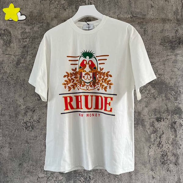 men's t shirts tshirts hip hop streetwear parrot print rhude men women summer style loose spliced rhude tee short sleeve with tags, White;black
men's t shirts tshirts hip hop streetwear parrot print rhude men women summer style loose spliced rhude tee short sleeve with tags, White;black